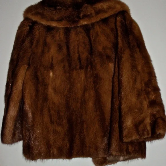 CF CARLSON FINE FURS WOMEN'S LIGHT BROWN MINK JACKET LINED SIZE L